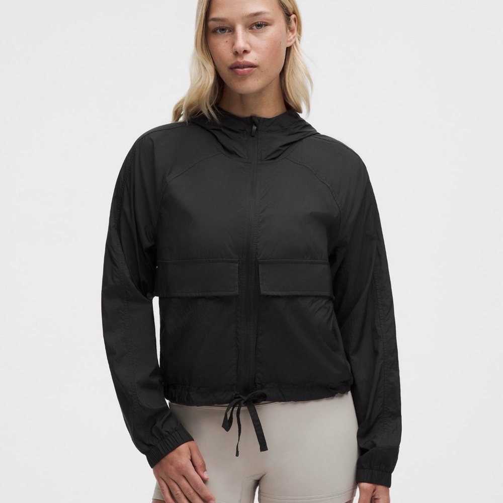 lululemon athletica Black Hooded Bomber Jacket